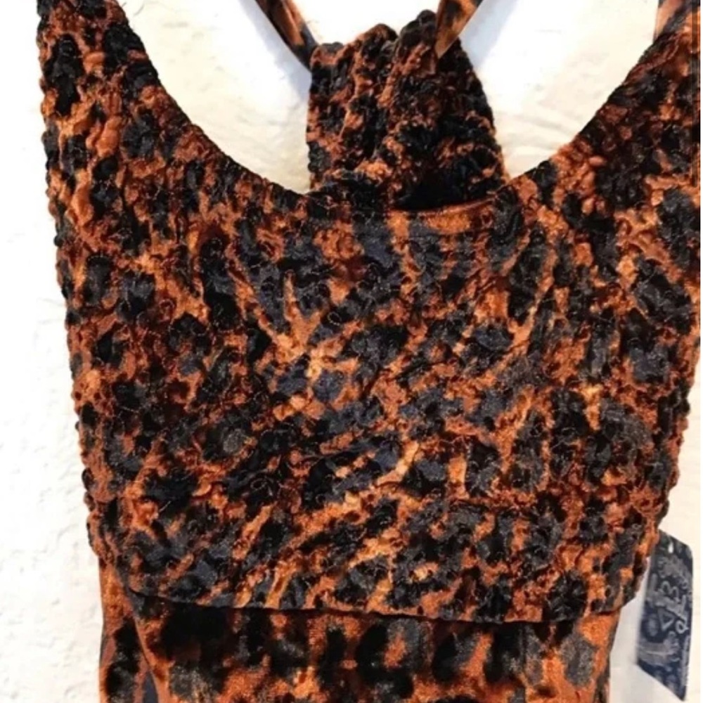 1990s Buffy the Vampire Slayer Crushed Velvet Mini Leopard Practical Magic Dress - Picture 8 of 13